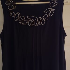 Forever Black Sleeveless Dress with Silver Embellishments